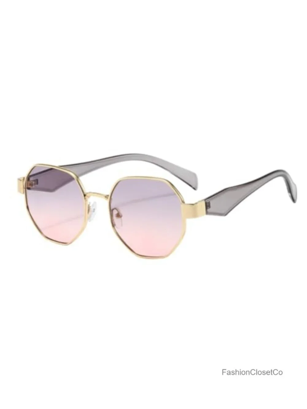 Retro Hexagonal Metal Frame UV400 Sunglasses for Women Men
